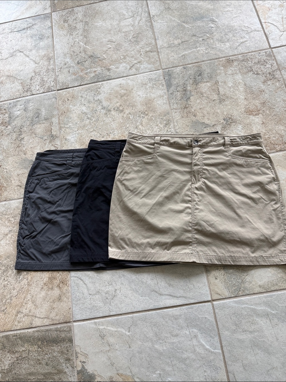 Eddie Bauer Mini Skirt Trio - Khaki, Black & Charcoal